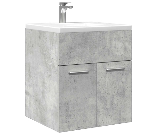 Mueble de lavabo madera ingeniería gris hormigón 41x38,5x46 cm