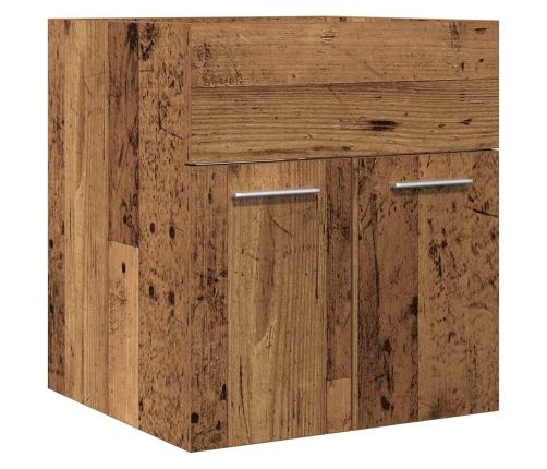 Mueble de lavabo madera de ingeniería envejecida 41x38,5x46 cm