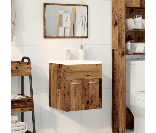 Mueble de lavabo madera de ingeniería envejecida 41x38,5x46 cm