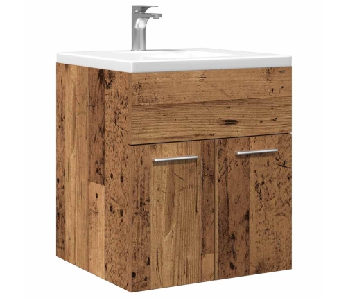 Mueble de lavabo madera de ingeniería envejecida 41x38,5x46 cm