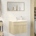 Armario para lavabo contrachapada color roble 60x38,5x46 cm