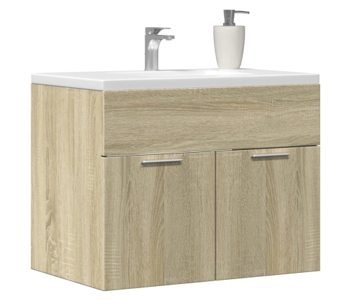 Armario para lavabo contrachapada color roble 60x38,5x46 cm