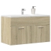 Armario para lavabo contrachapada color roble 80x38,5x46 cm