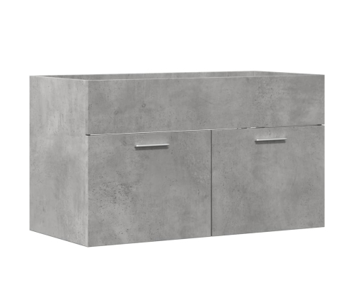 Armario para lavabo contrachapada gris hormigón 80x38,5x46 cm