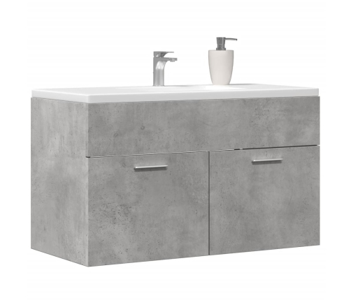 Armario para lavabo contrachapada gris hormigón 80x38,5x46 cm