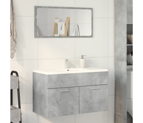 Armario para lavabo contrachapada gris hormigón 80x38,5x46 cm