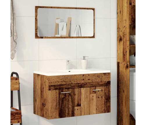 Mueble de lavabo madera de ingeniería envejecida 80x38,5x46 cm