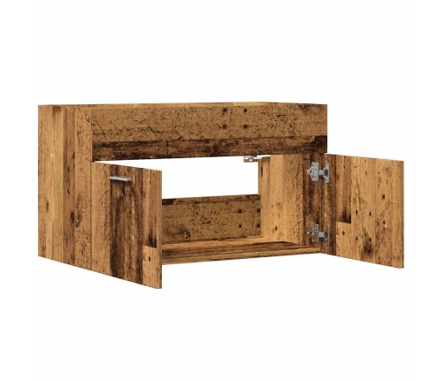 Mueble de lavabo madera de ingeniería envejecida 80x38,5x46 cm