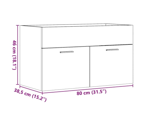 Mueble de lavabo madera de ingeniería envejecida 80x38,5x46 cm