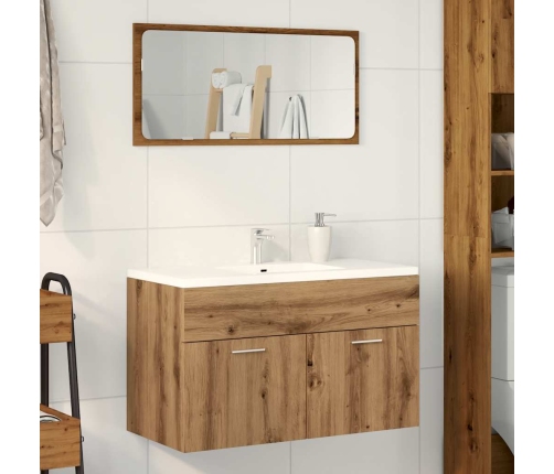 Mueble de lavabo de baño madera roble artisan 80x38,5x46 cm