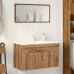 Mueble de lavabo de baño madera roble artisan 80x38,5x46 cm