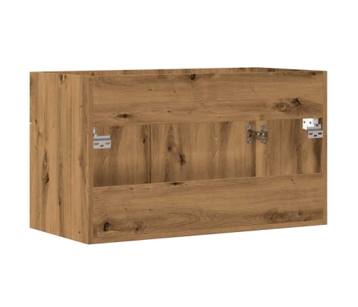 Mueble de lavabo de baño madera roble artisan 80x38,5x46 cm