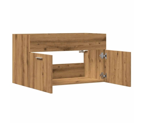 Mueble de lavabo de baño madera roble artisan 80x38,5x46 cm