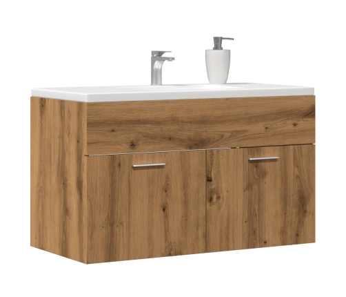 Mueble de lavabo de baño madera roble artisan 80x38,5x46 cm