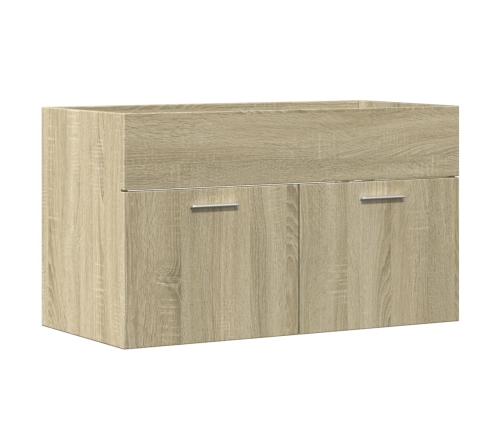 Mueble de lavabo de baño madera roble Sonoma 90x38,5x46 cm