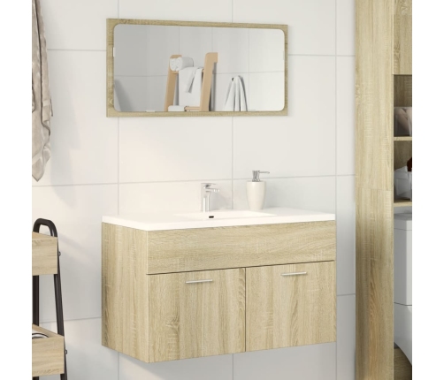 Mueble de lavabo de baño madera roble Sonoma 90x38,5x46 cm