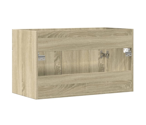 Mueble de lavabo de baño madera roble Sonoma 90x38,5x46 cm