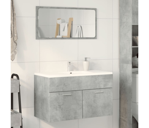 Mueble de lavabo madera ingeniería gris hormigón 90x38,5x46 cm