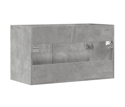 Mueble de lavabo madera ingeniería gris hormigón 90x38,5x46 cm