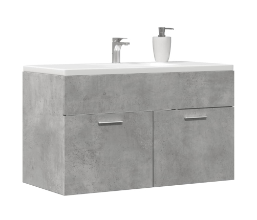 Mueble de lavabo madera ingeniería gris hormigón 90x38,5x46 cm