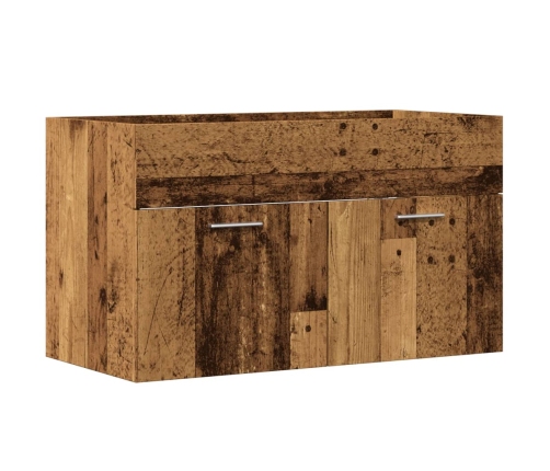 Mueble de lavabo madera ingeniería envejecida 90x38,5x46 cm