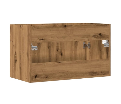 Mueble de lavabo de baño madera roble artisan 90x38,5x46 cm