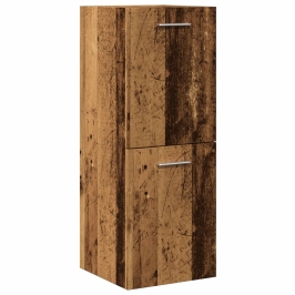 Armario pared baño madera ingeniería envejecida 30x30x80 cm