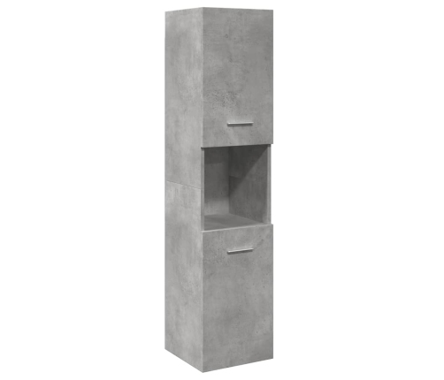 Armario pared baño madera ingeniería gris hormigón 30x30x130 cm