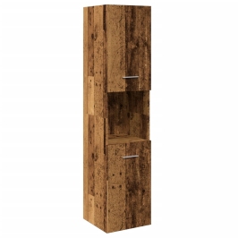 Armario pared baño madera ingeniería envejecida 30x30x130 cm