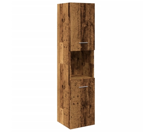 Armario pared baño madera ingeniería envejecida 30x30x130 cm