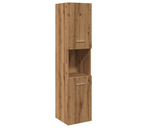 Armario pared baño madera ingeniería roble artisian 30x30x130cm