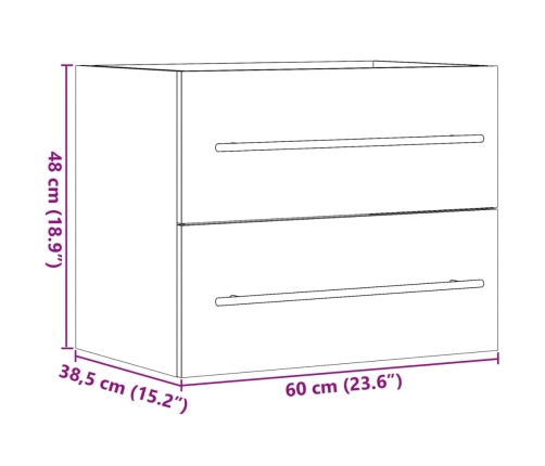 Armario para lavabo aglomerado roble Sonoma 60x38,5x48 cm