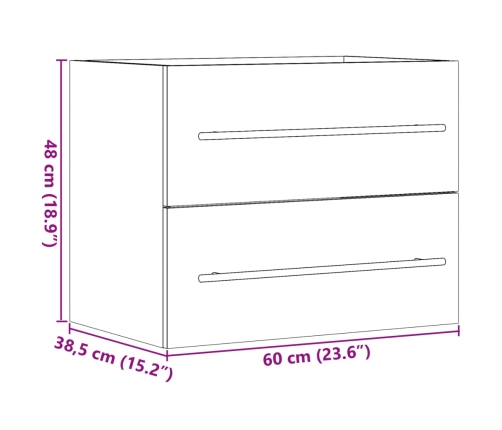 Armario para lavabo aglomerado gris hormigón 60x38,5x48 cm