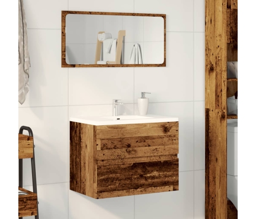 Mueble de baño madera de ingeniería envejecida 60x38,5x45 cm