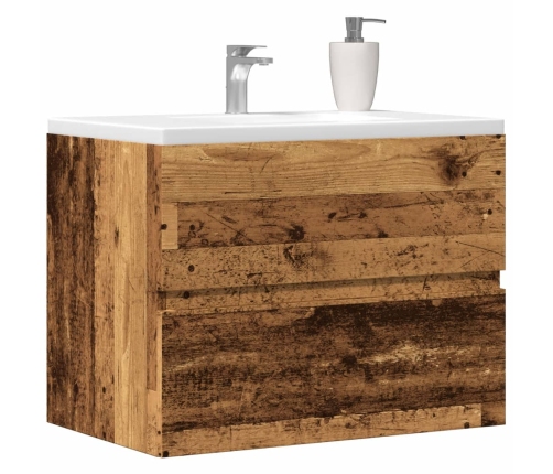 Mueble de baño madera de ingeniería envejecida 60x38,5x45 cm