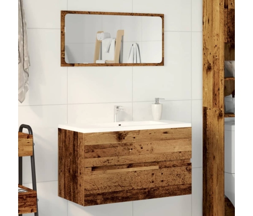 Armario pared baño madera ingeniería envejecida 80x38,5x45cm