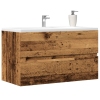 Armario pared baño madera ingeniería envejecida 80x38,5x45cm