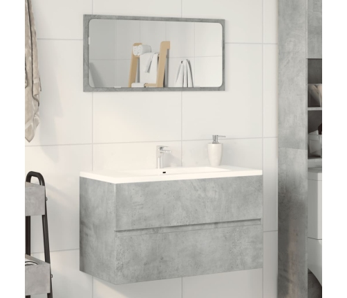 Armario para lavabo contrachapada gris hormigón 90x38,5x45 cm