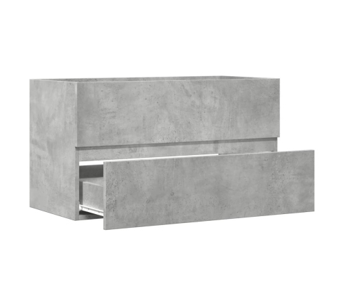 Armario para lavabo contrachapada gris hormigón 90x38,5x45 cm