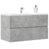 Armario para lavabo contrachapada gris hormigón 90x38,5x45 cm