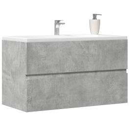 Armario para lavabo contrachapada gris hormigón 90x38,5x45 cm