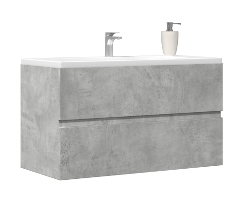 Armario para lavabo contrachapada gris hormigón 90x38,5x45 cm