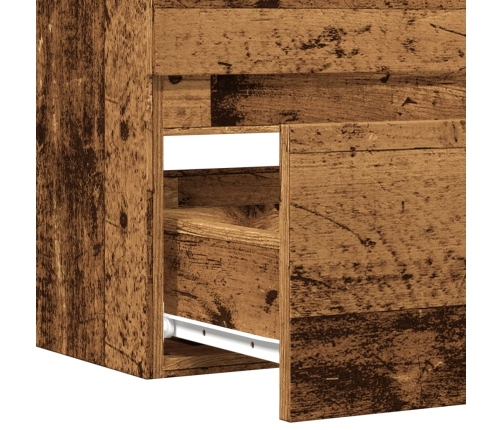 Mueble de lavabo madera ingeniería envejecida 90x38,5x45 cm