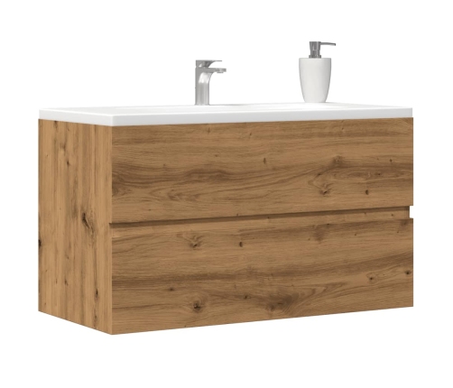 Mueble de lavabo madera ingeniería roble artisian 90x38,5x45 cm