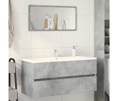 Armario para lavabo contrachapada gris hormigón 100x38,5x45 cm