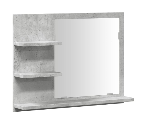 Espejo mueble de cuarto de baño gris hormigón 60x10,5x45 cm