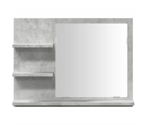 Espejo mueble de cuarto de baño gris hormigón 60x10,5x45 cm