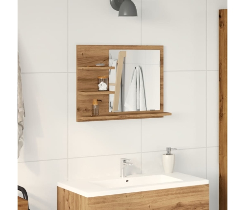 Espejo mueble de cuarto de baño roble artisan 60x10,5x45 cm