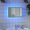 Espejo de baño con luz LED gris hormigón 60x8,5x38 cm