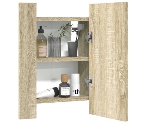 Espejo mueble de baño con luz LED roble Sonoma 40x12x45 cm